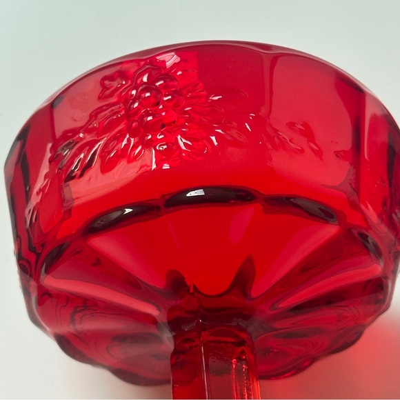 Panel Grape Ruby Champagne/Tall Sherbet Glass Set of 2 - L G WRIGHT GLASS - Picture 5 of 10